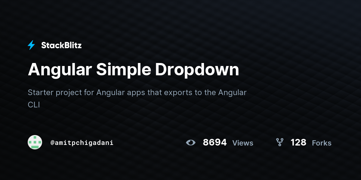 Angular Simple Dropdown - StackBlitz