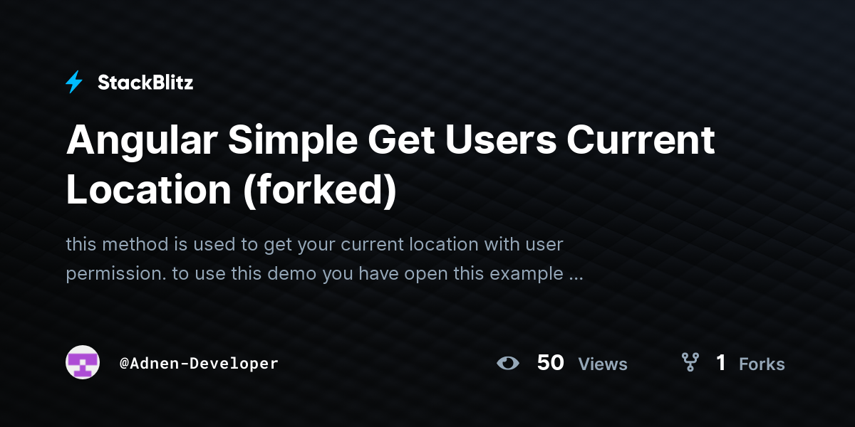 Get Current Location Angular