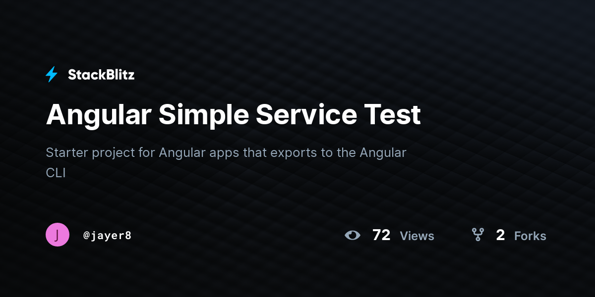 Angular Simple Service Test - StackBlitz