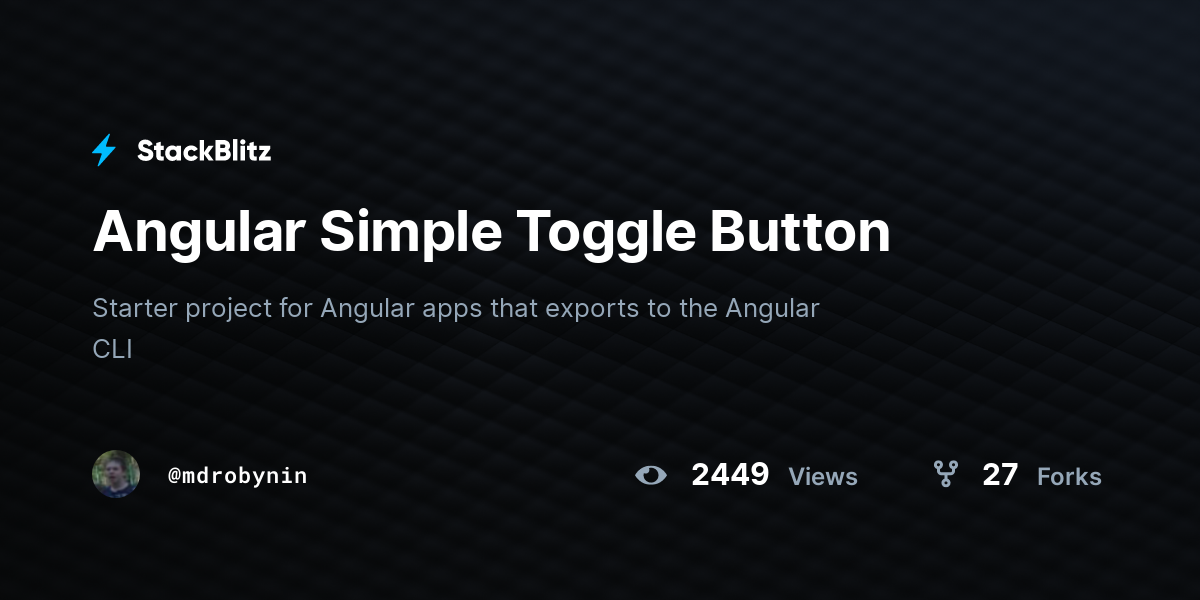 Angular Simple Toggle Button - StackBlitz