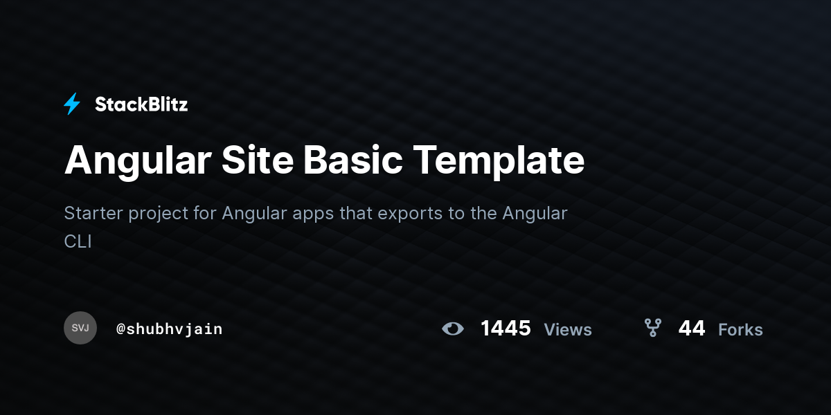 Angular Site Basic Template - StackBlitz