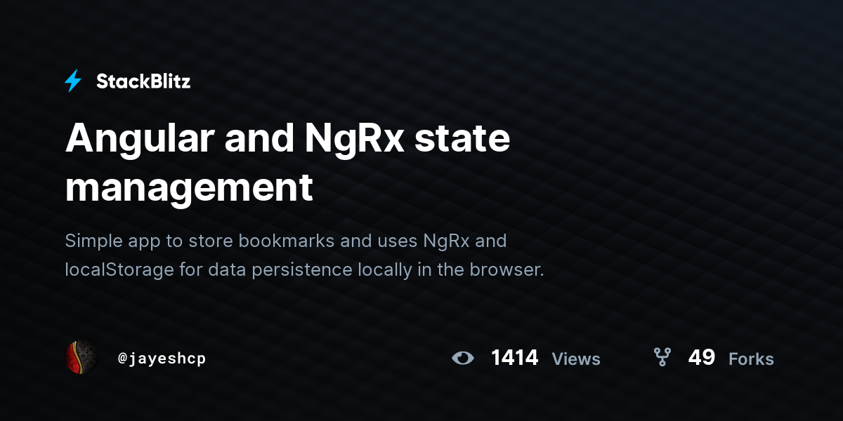Angular and NgRx state management - StackBlitz