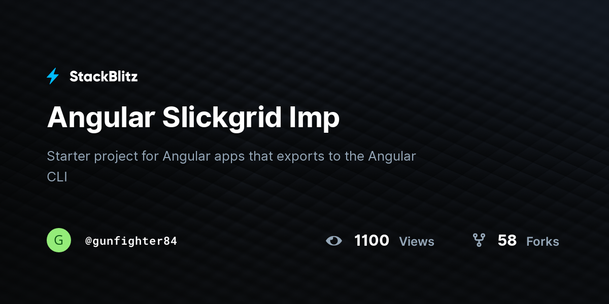 Angular Slickgrid Imp - StackBlitz