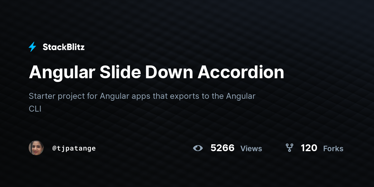 Angular Slide Down Accordion - StackBlitz