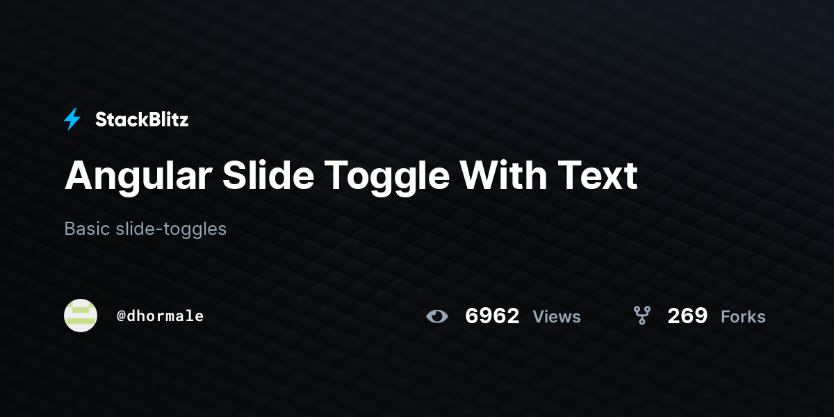 Angular Slide Toggle With Text StackBlitz