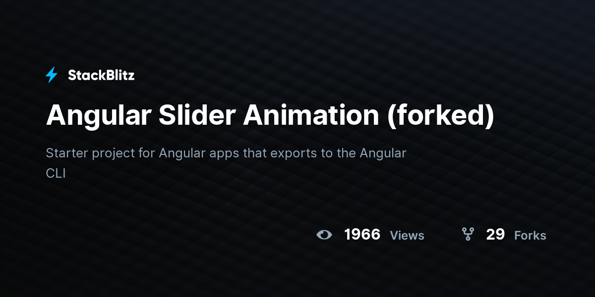 Angular Slider Animation (forked) - StackBlitz