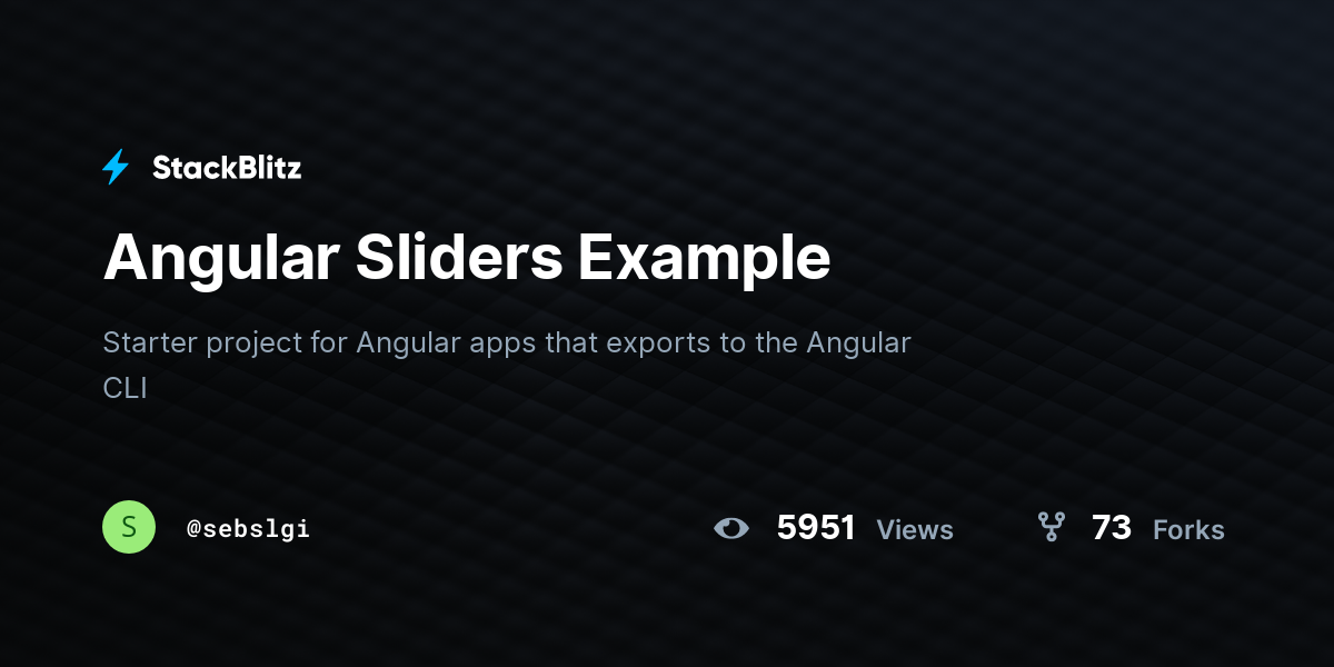 Angular Sliders Example - StackBlitz