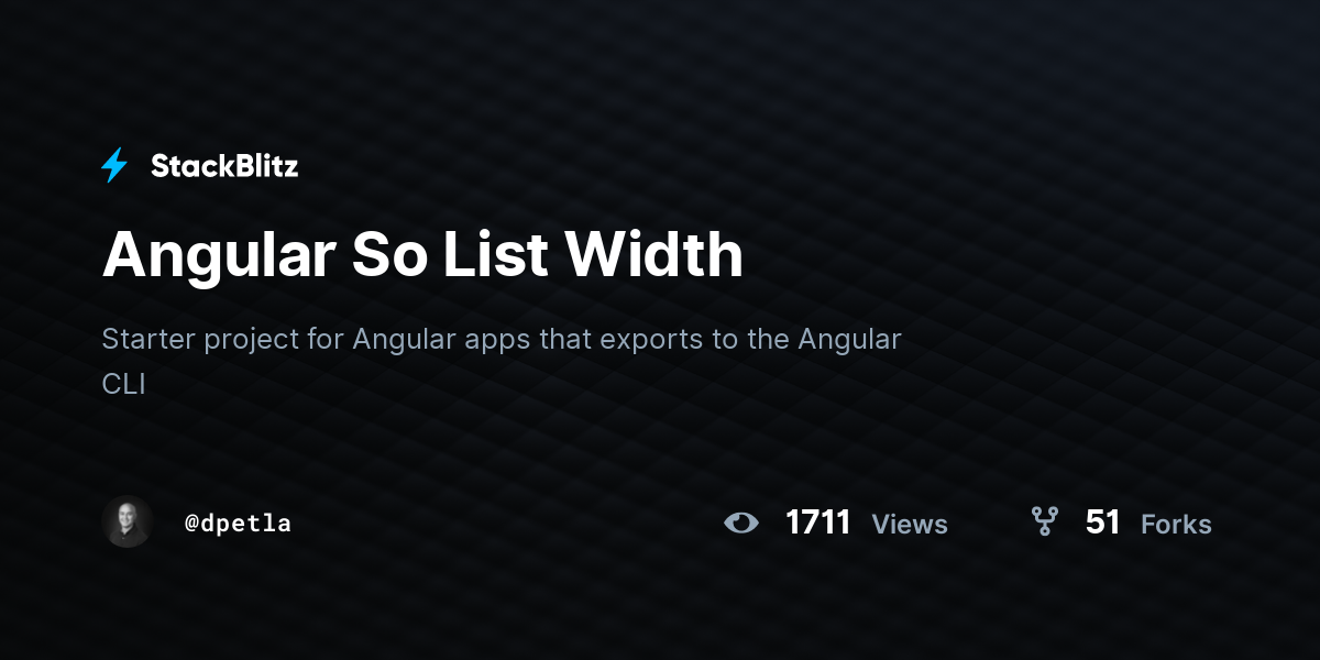Angular So List Width - StackBlitz