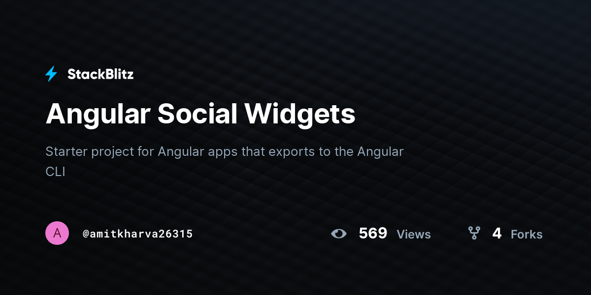 Angular Social Widgets - StackBlitz