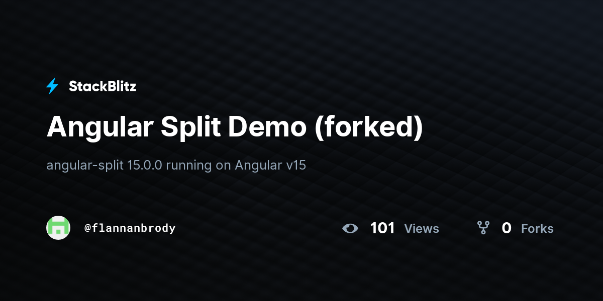 Angular Split Demo (forked) - StackBlitz