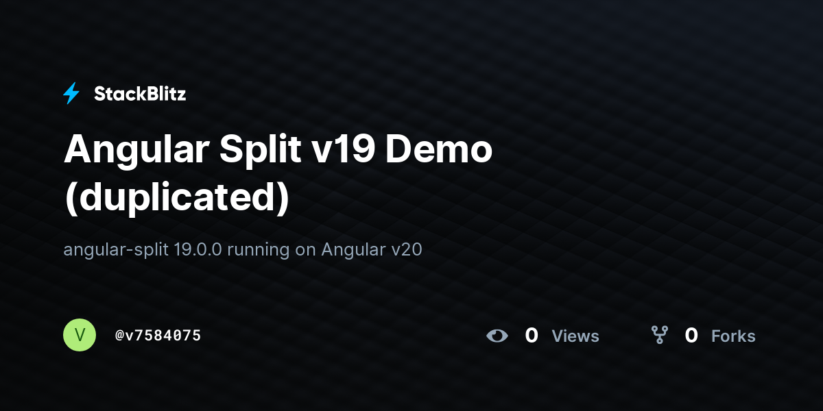 Angular Split v19 Demo (duplicated) - StackBlitz