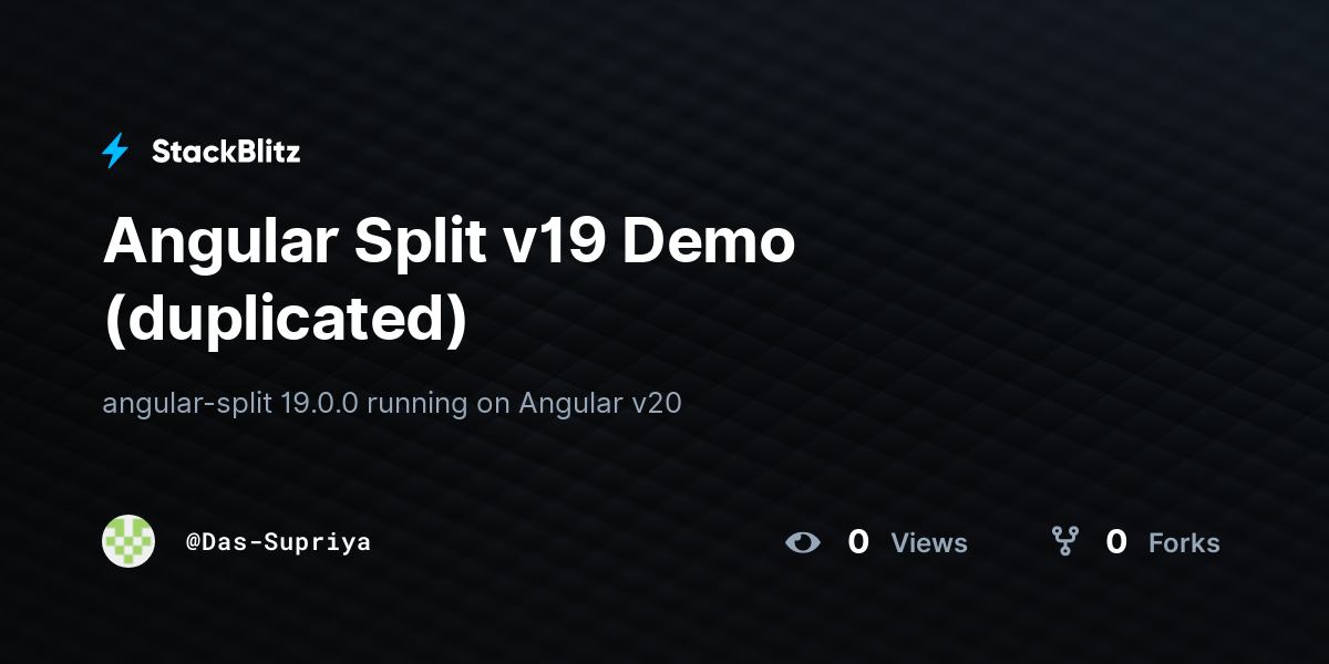Angular Split v19 Demo (duplicated) - StackBlitz