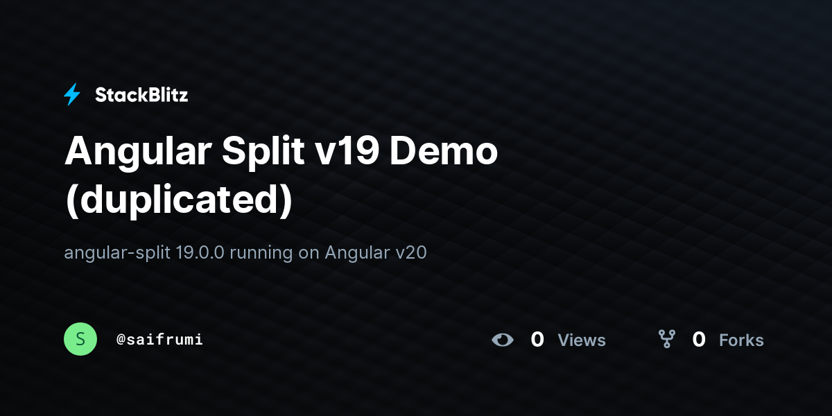 Angular Split v19 Demo (duplicated) - StackBlitz