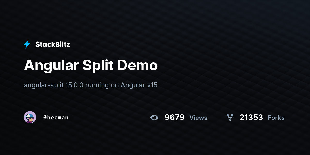 Angular Split Demo - StackBlitz