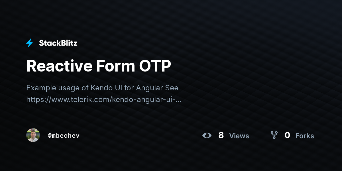 Reactive Form OTP - StackBlitz
