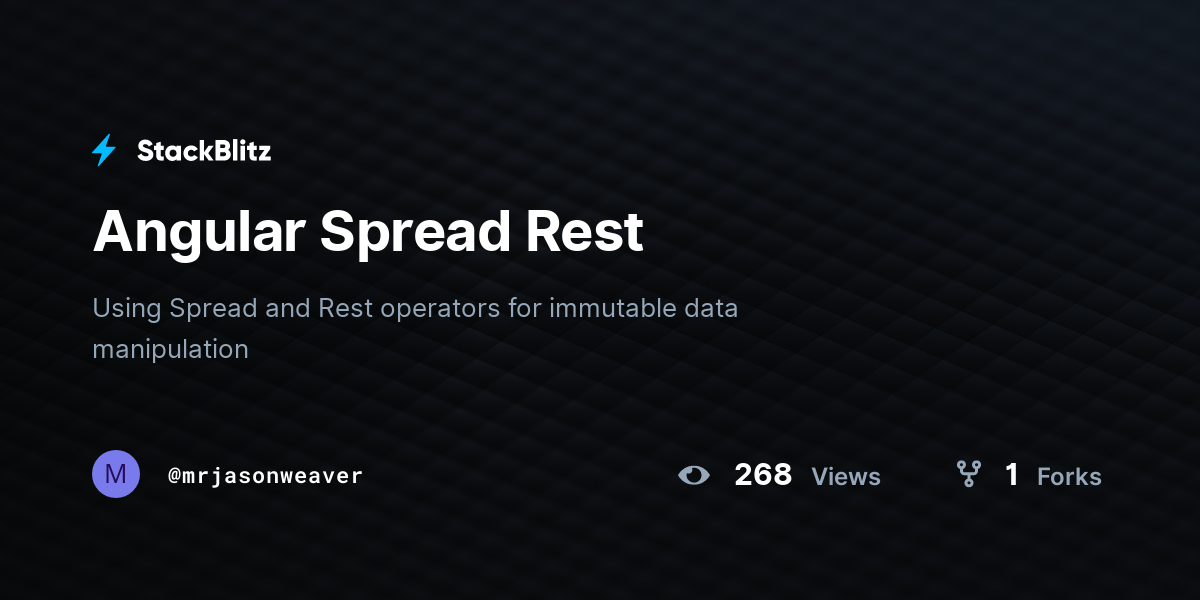 Angular Spread Rest - StackBlitz