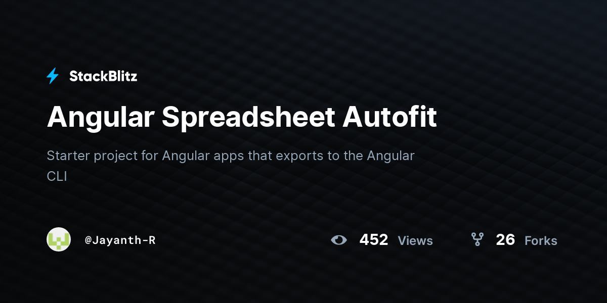 Angular Spreadsheet Autofit - StackBlitz