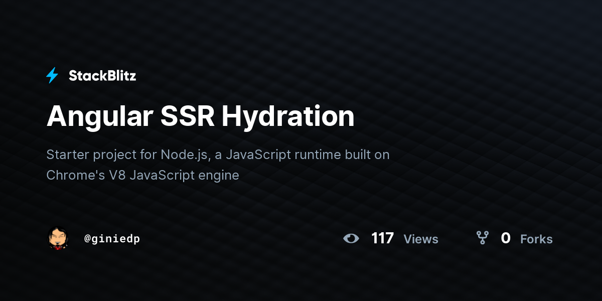 Angular SSR Hydration - StackBlitz