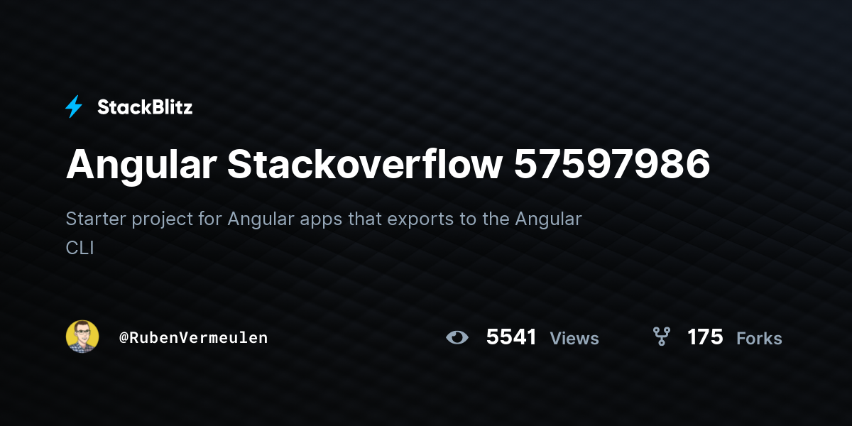 Angular Stackoverflow 57597986 StackBlitz