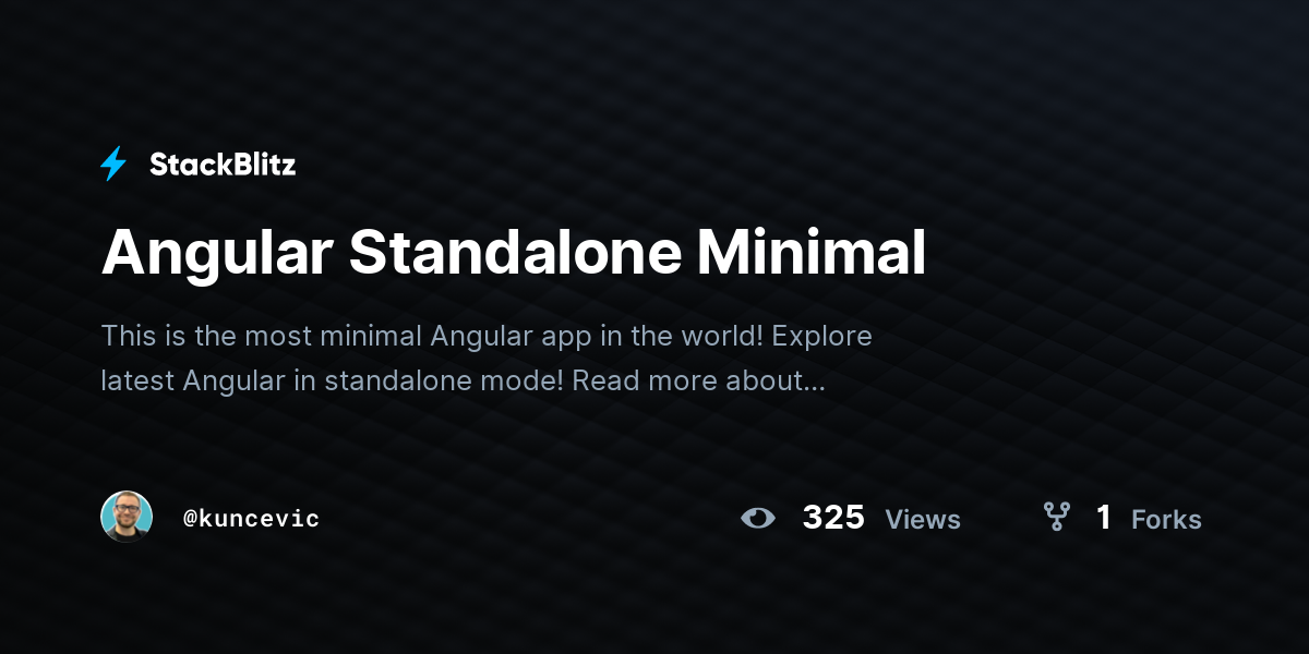 Angular Standalone Minimal - StackBlitz