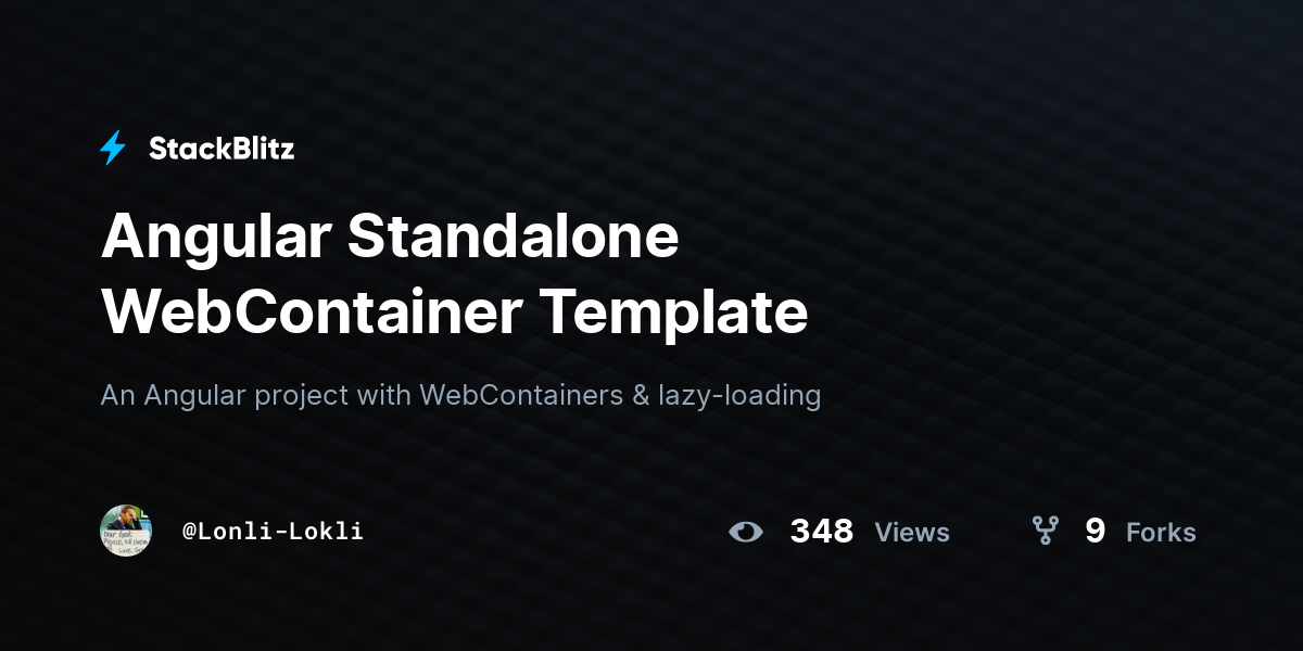 Angular Standalone WebContainer Template - StackBlitz