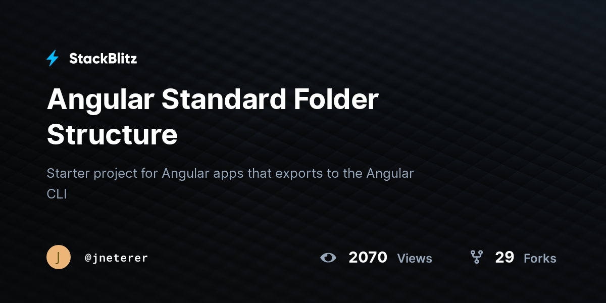 Angular Standard Folder Structure - StackBlitz