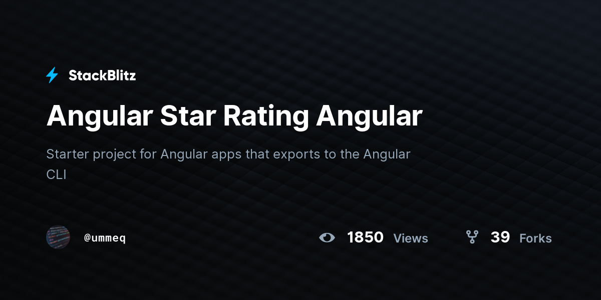 Angular Star Rating Angular - StackBlitz