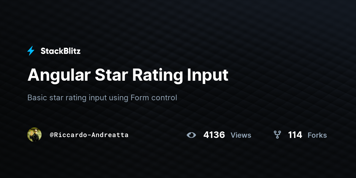Angular Star Rating Input - StackBlitz