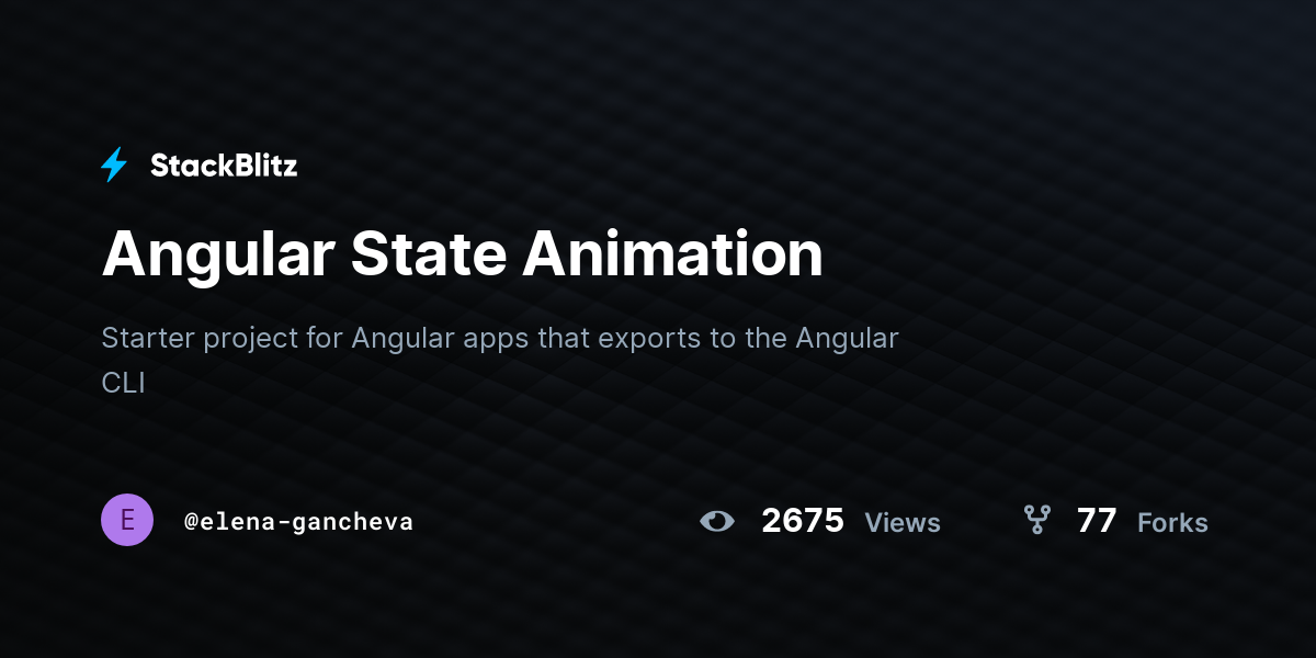 Angular State Animation - StackBlitz