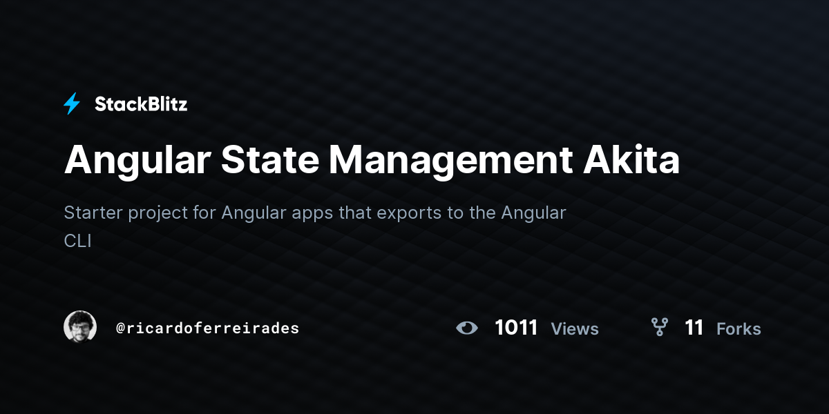 Angular State Management Akita - StackBlitz