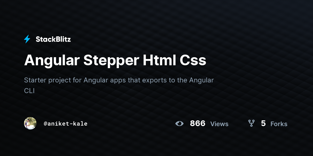 Angular Stepper Html Css - StackBlitz