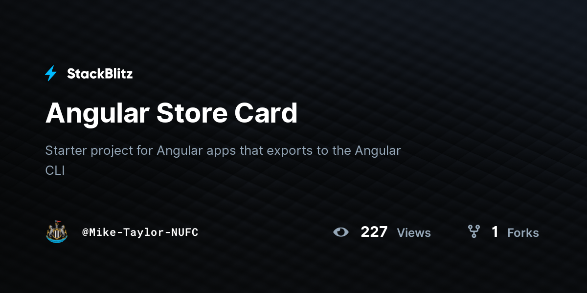 Angular Store Card - StackBlitz