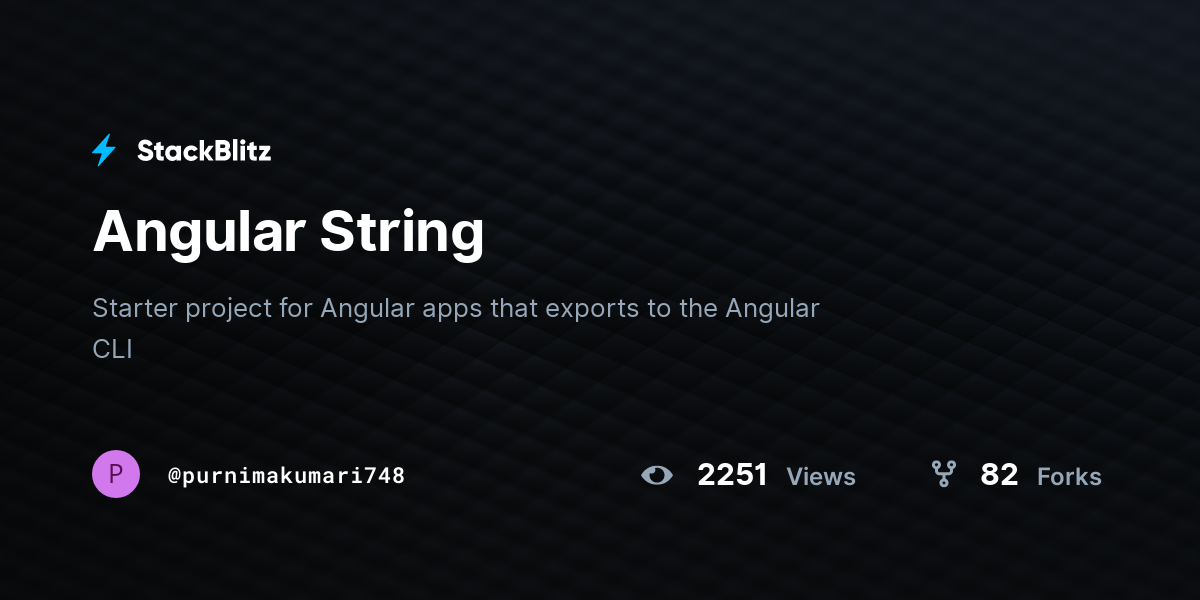 Angular String - StackBlitz