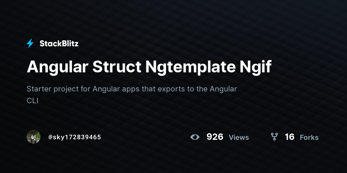 Angular Struct Ngtemplate Ngif - StackBlitz