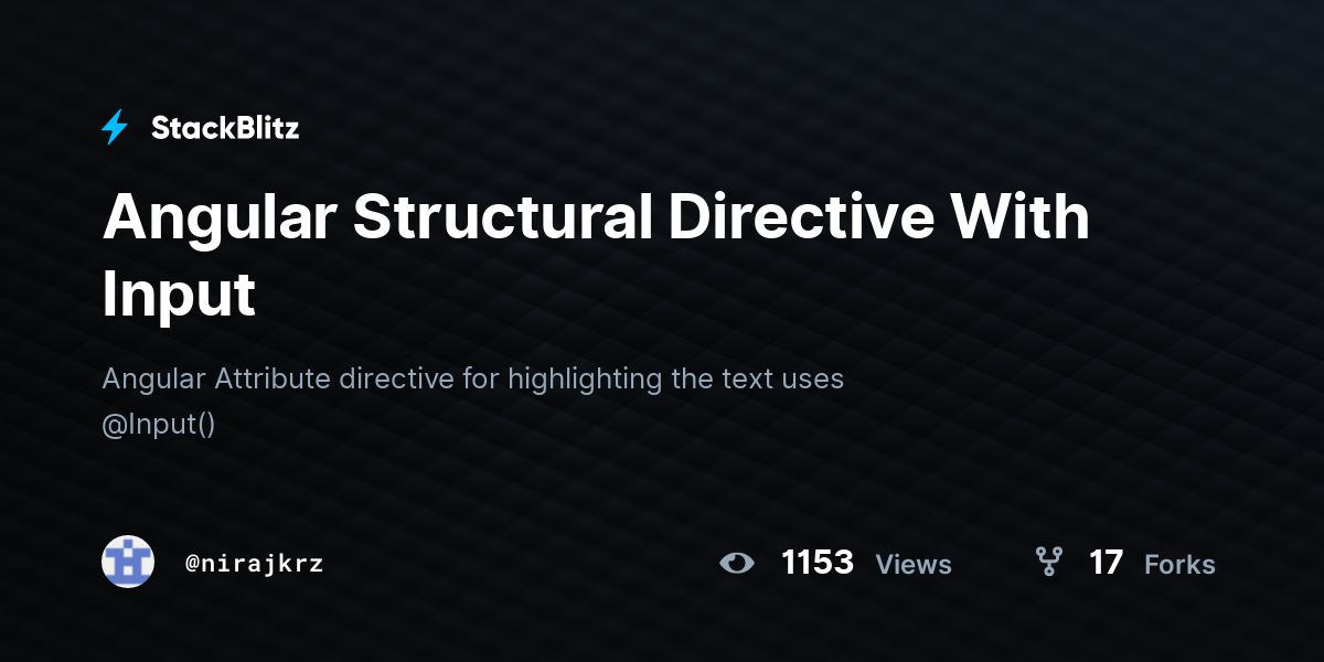Angular Structural Directive With Input - StackBlitz
