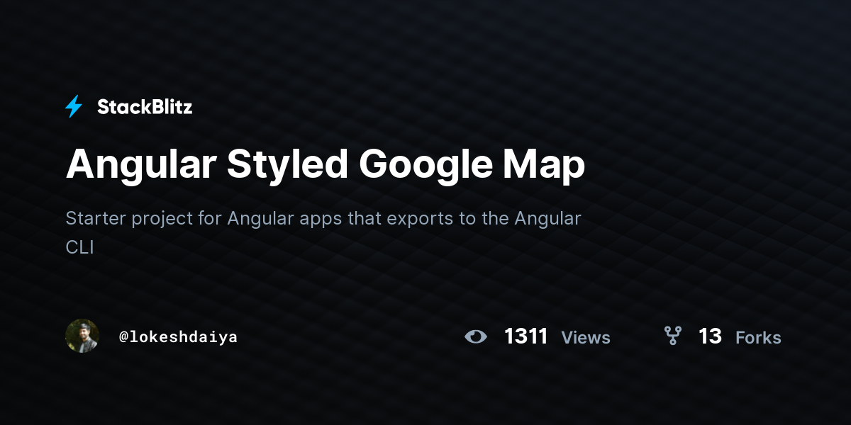Angular Styled Google Map - StackBlitz