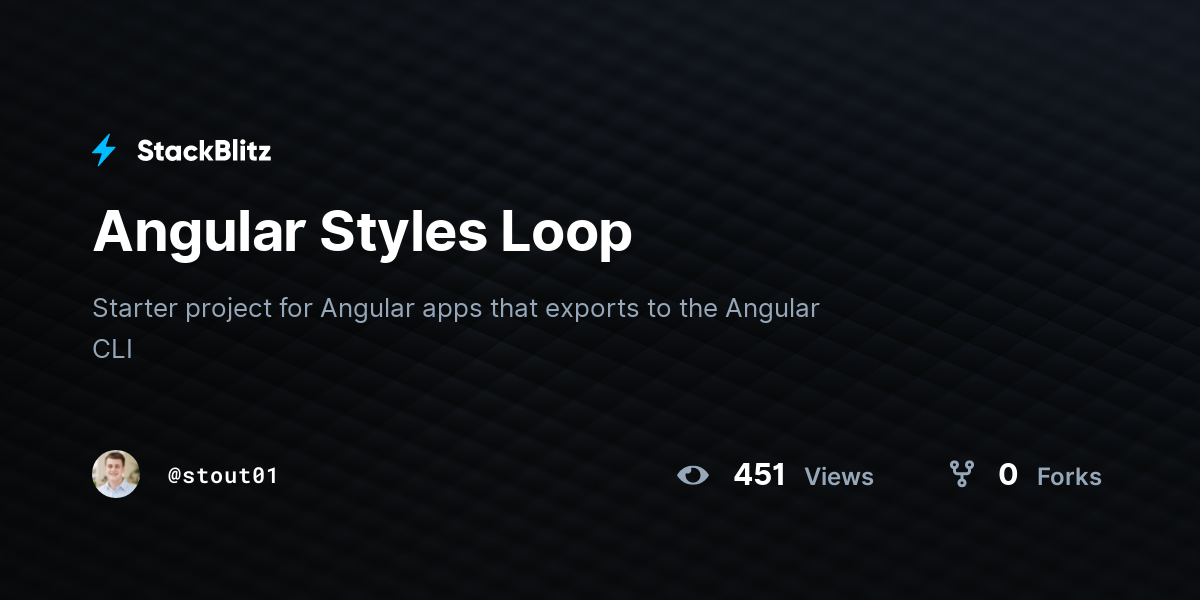 Angular Styles Loop - StackBlitz
