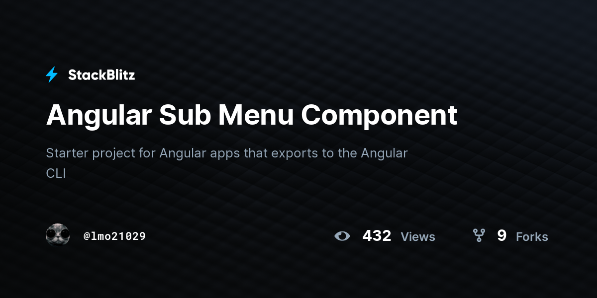 Angular Sub Menu Component - StackBlitz