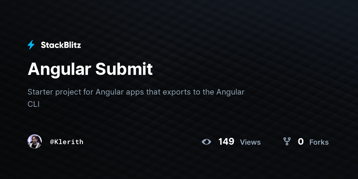 Angular Submit - StackBlitz