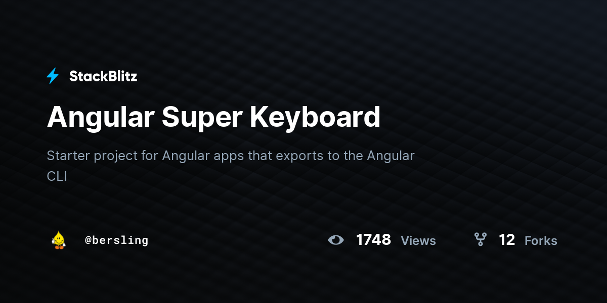 Angular Super Keyboard - StackBlitz