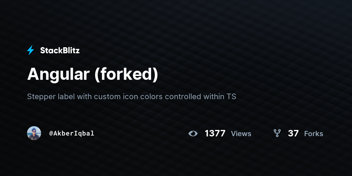 Angular (forked) - StackBlitz