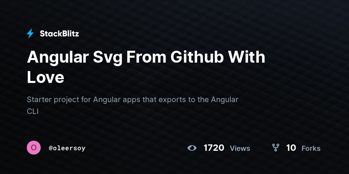 Angular Svg From Github With Love - StackBlitz
