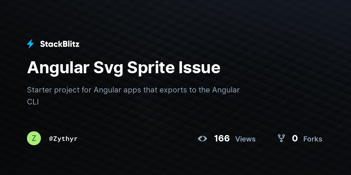 Angular Svg Sprite Issue - StackBlitz