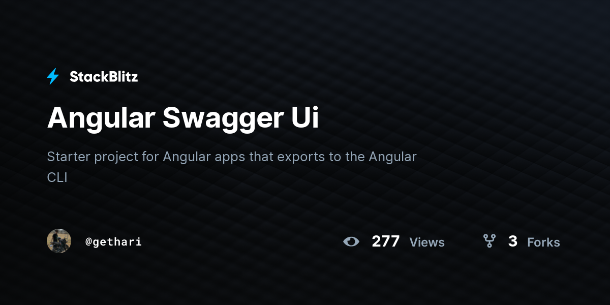 Angular Swagger Ui - StackBlitz
