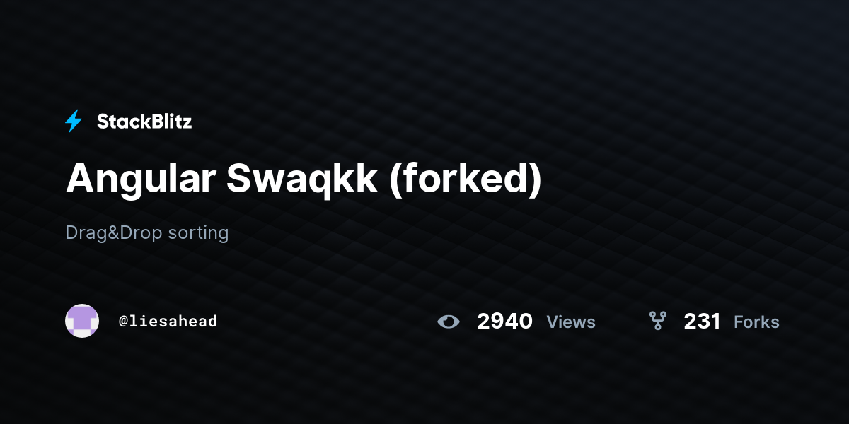 Angular Swaqkk (forked) - StackBlitz