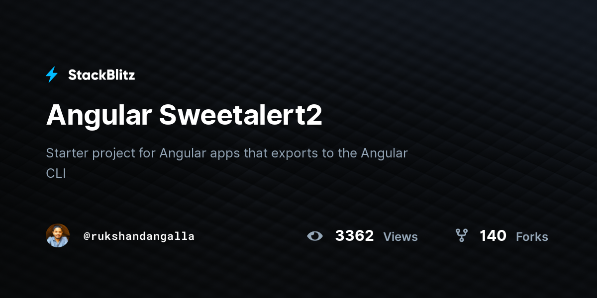 Angular Sweetalert2 - StackBlitz