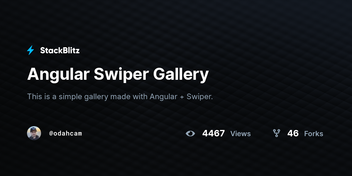 Angular Swiper Gallery - StackBlitz