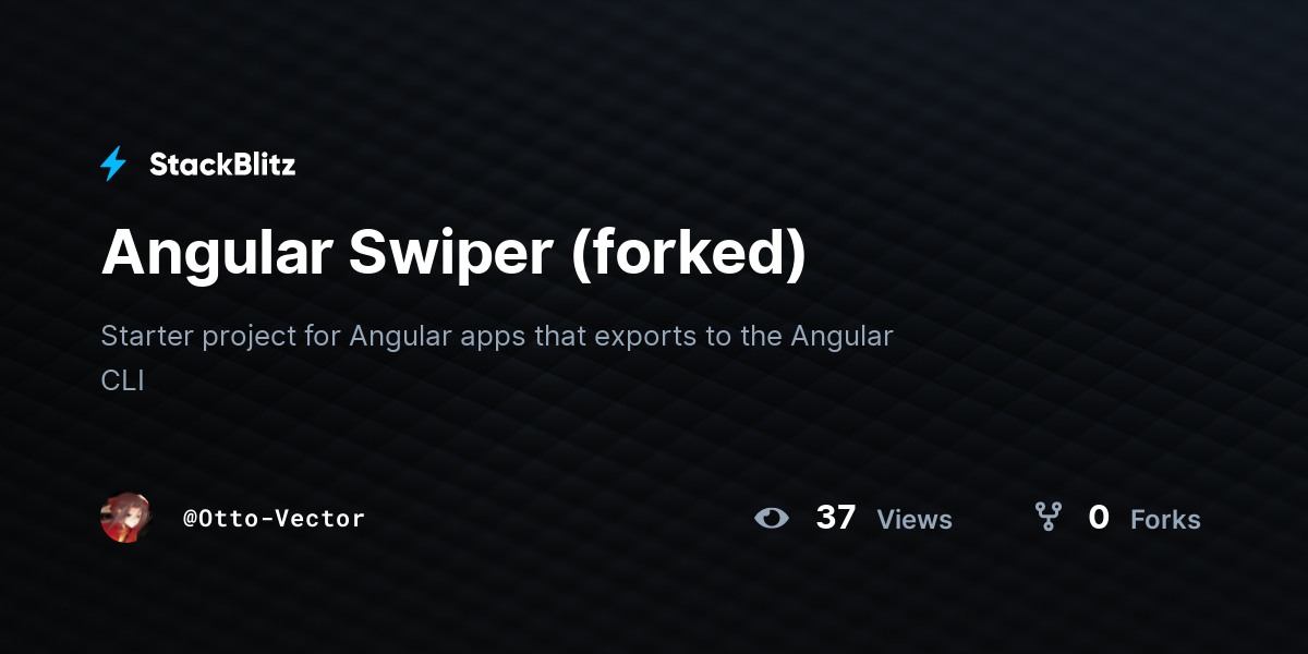 Angular Swiper (forked) - StackBlitz