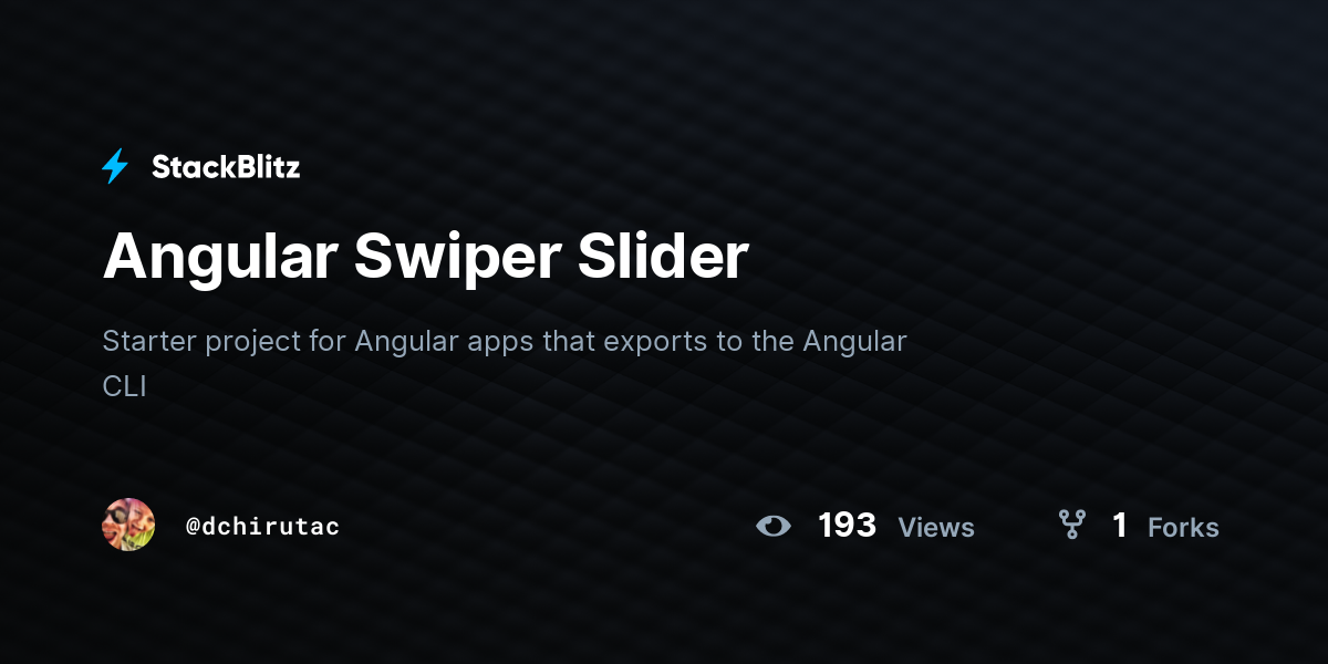 Angular Swiper Slider - StackBlitz