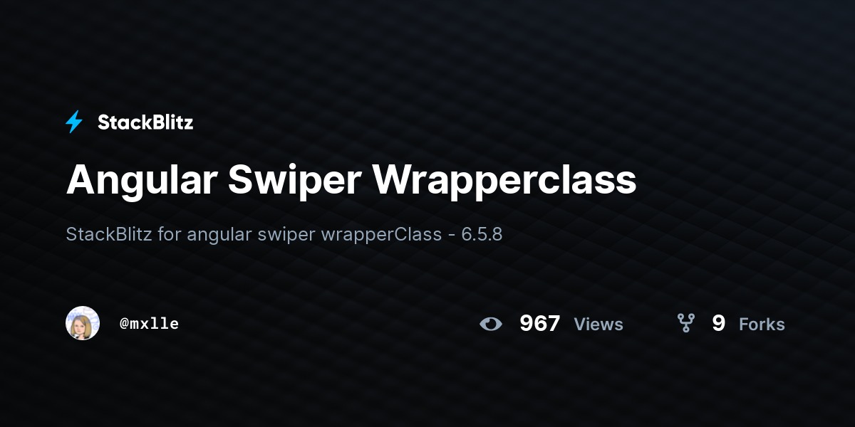Angular Swiper Wrapperclass - StackBlitz